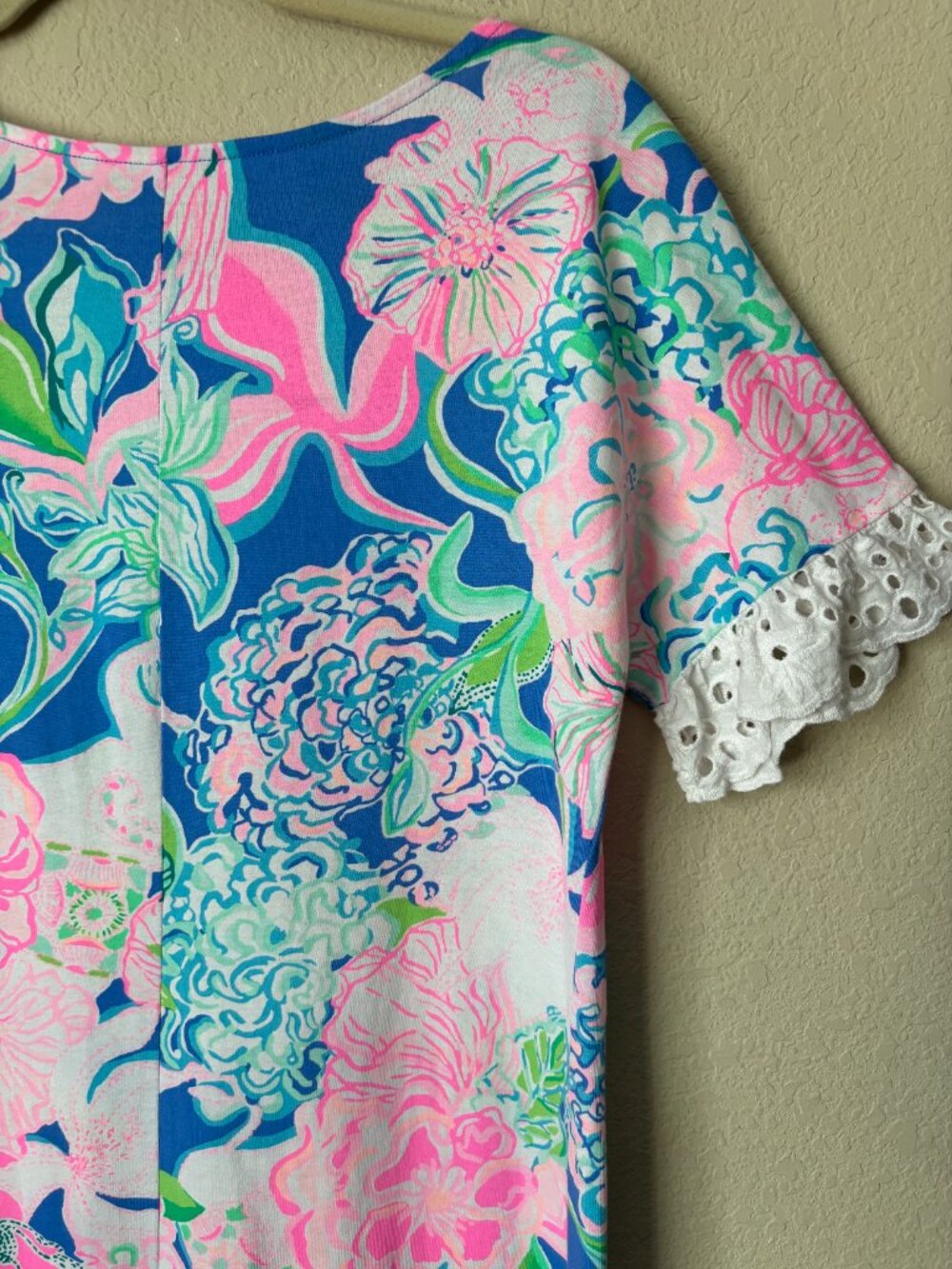 Lilly Pulitzer Helina Peony For Your Thoughts Printed Crochet Trim Dress - Picture 9 of 9